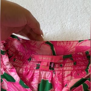 Lilly Pulitzer Pink and Green Floral Blouse